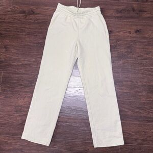 LULULEMON PALE LIME COLOR PULL ON WARM UP JOGGERS